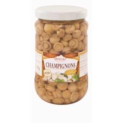 Pievagrybiai saulėgrąžų aliejuje, DEMETRA, 1600 g / 1100 g